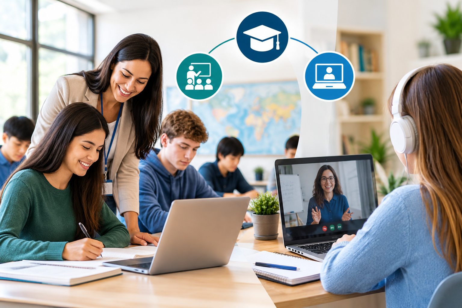 Schools Build a Hybrid Learning Model